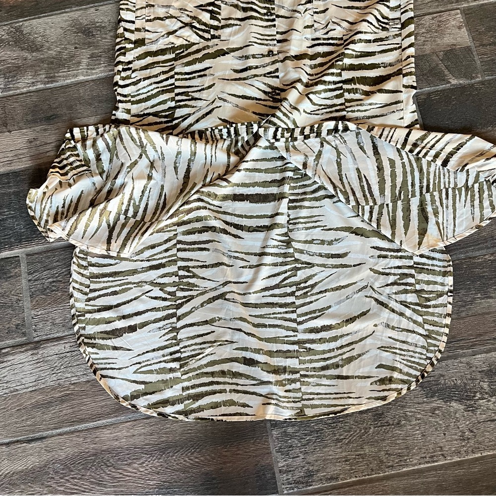 Lovestitch animal print long shirt duster top coverup M - Picture 4 of 10